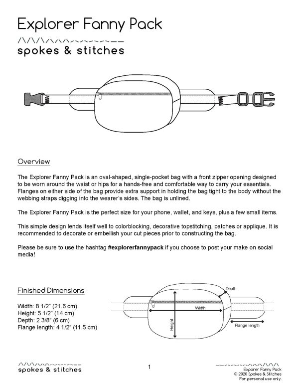 Explorer Fanny Pack PDF Pattern & Instructions - Image 4